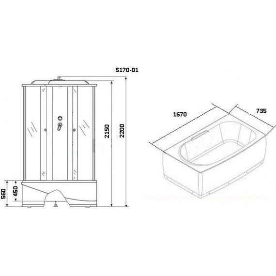 Гидробокс Niagara Ultra NG-5170-01 170x75 см, хром/тонированное - фото 13