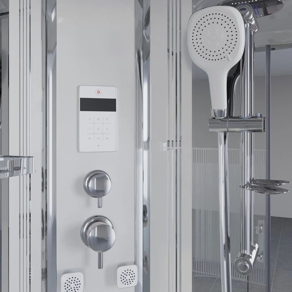 Гидробокс Niagara Ultra NG-701-01 90x90 см, хром/прозрачное/узор (безсиликоновая сборка) - фото 10