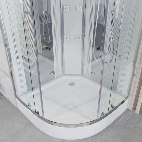 Гидробокс Niagara Ultra NG-7012-01 120x120 см, хром/прозрачное/узор (безсиликоновая сборка) - фото 7