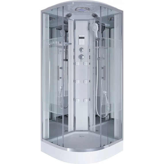 Гидробокс Niagara Ultra NG-7012-01 120x120 см, хром/прозрачное/узор (безсиликоновая сборка) - фото 2