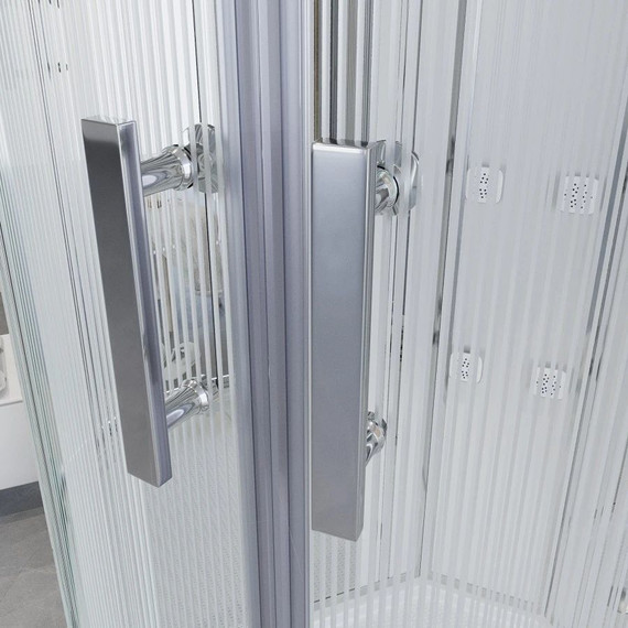 Гидробокс Niagara Ultra NG-702-01 100x100 см, хром/прозрачное/узор (безсиликоновая сборка) - фото 5