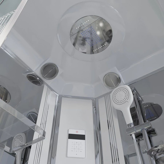 Гидробокс Niagara Ultra NG-702-01 100x100 см, хром/прозрачное/узор (безсиликоновая сборка) - фото 10