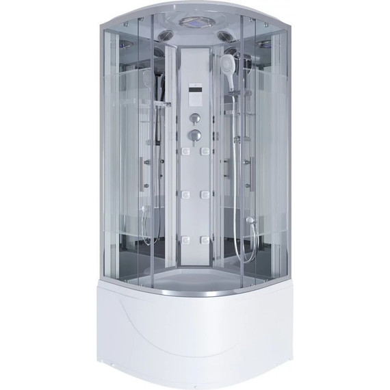 Гидробокс Niagara Ultra NG-709-01R 100x100 см, хром/прозрачное/узор (безсиликоновая сборка) - фото 2