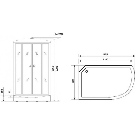 Гидробокс Niagara Ultra NG-903-01L 120x80 см, хром/тонированное (безсиликоновая сборка) - фото 15