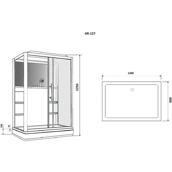 Гидробокс Grossman 90x120 см GR127L L, белый/прозрачное - фото 10
