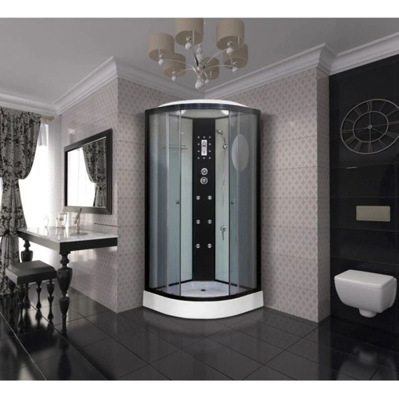 Гидробокс Niagara Ultra NG-1902-01 100x100 см, черный/тонированное (безсиликоновая сборка) - фото 