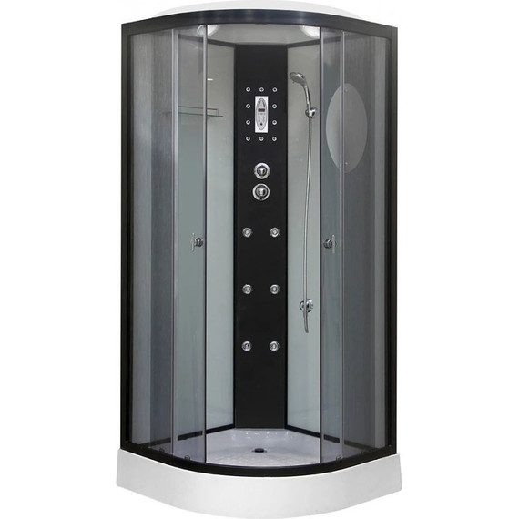 Гидробокс Niagara Ultra NG-1902-01 100x100 см, черный/тонированное (безсиликоновая сборка) - фото 2