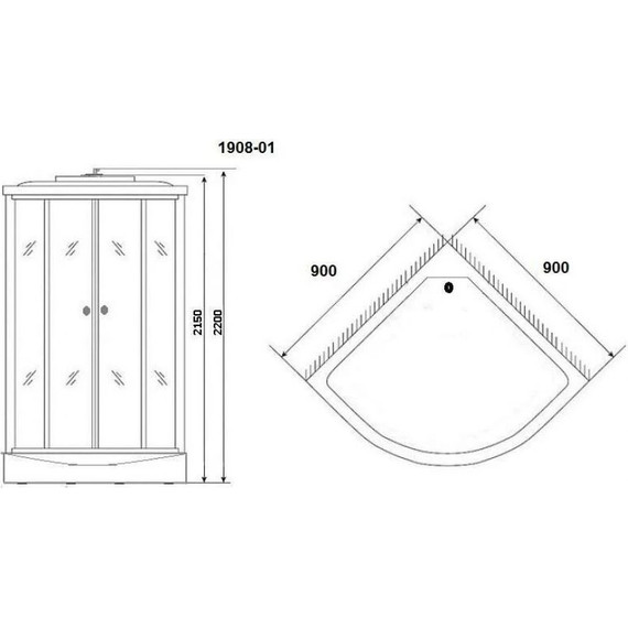 Гидробокс Niagara Ultra NG-1908-01 90x90 см, черный/тонированное (безсиликоновая сборка) - фото 14