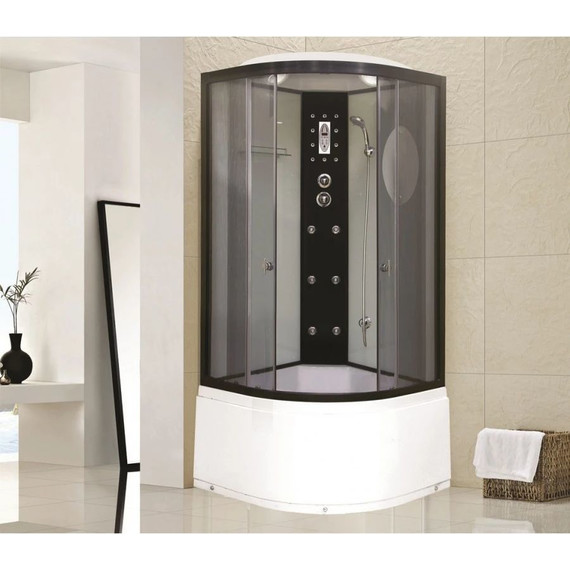 Гидробокс Niagara Ultra NG-1908-01 90x90 см, черный/тонированное (безсиликоновая сборка) - фото 