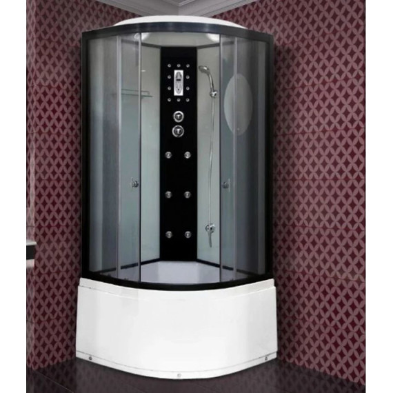 Гидробокс Niagara Ultra NG-1909-01 100x100 см, черный/тонированное (безсиликоновая сборка) - фото 3