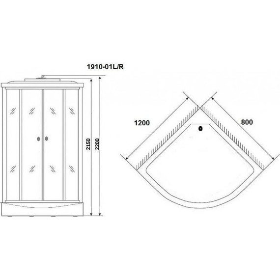 Гидробокс Niagara Ultra NG-1910-01L 120x80 см, черный/тонированное (безсиликоновая сборка) - фото 14