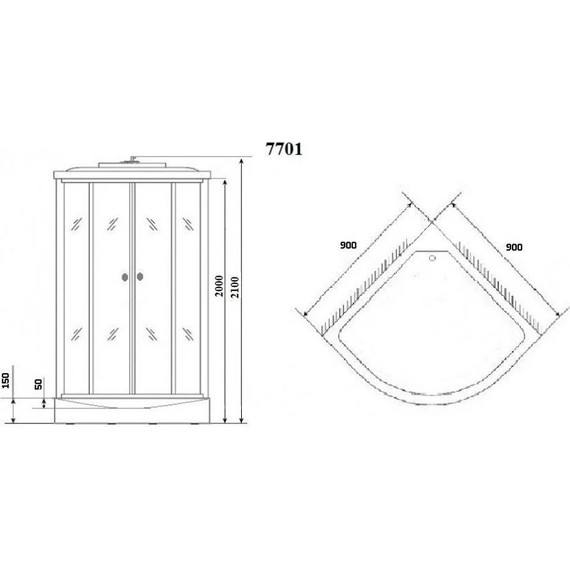 Душевая кабина Niagara Luxe NG-7701W 90x90 см, серебро/прозрачное - фото 6