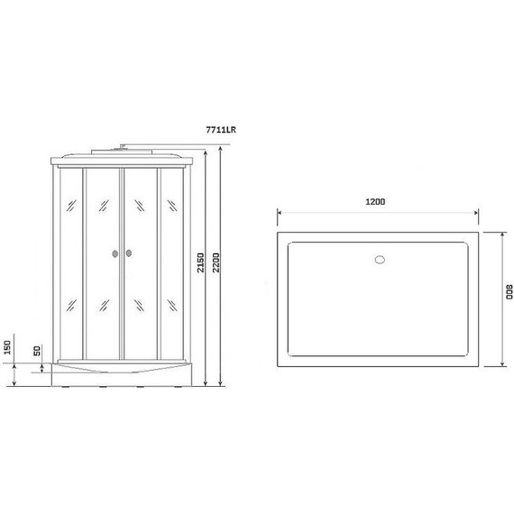 Гидробокс Niagara Luxe NG-7711GL 120x90 см, золото/прозрачное - фото 6