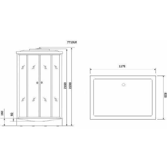 Гидробокс Niagara Luxe NG-7713WL 120x82 см (стекло 5/8 мм), серебро/прозрачное - фото 6