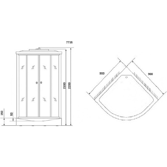 Гидробокс Niagara Luxe NG-7715W 90x90 см, серебро/прозрачное - фото 6