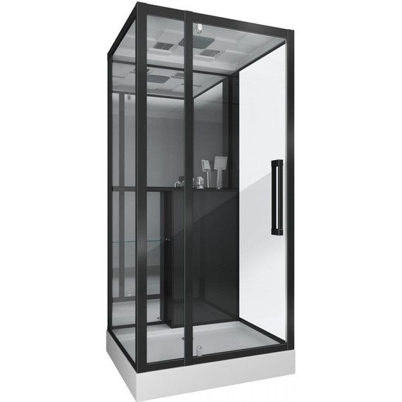 Душевое кабина Grossman 90x90 см GR261, чёрный/прозрачное - фото 