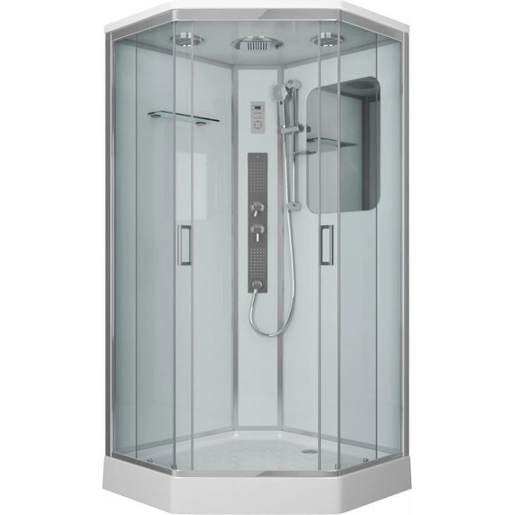 Гидробокс Niagara Premium NG-6001-01GD 90x90 см, хром/прозрачное (безсиликоновая сборка) - фото 2