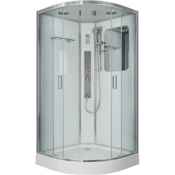 Гидробокс Niagara Premium NG-6001-01G 90x90 см, хром/прозрачное (безсиликоновая сборка) - фото 2