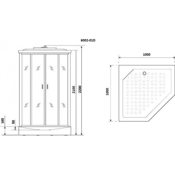Душевая кабина Niagara Premium NG-6002-01D 100x100 см, хром/прозрачное (безсиликоновая сборка) - фото 9