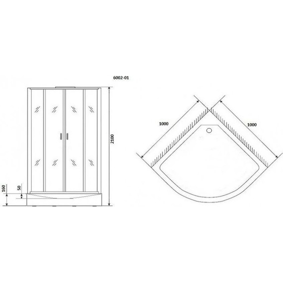 Душевая кабина Niagara Premium NG-6002-01 100x100 см, хром/прозрачное (безсиликоновая сборка) - фото 9