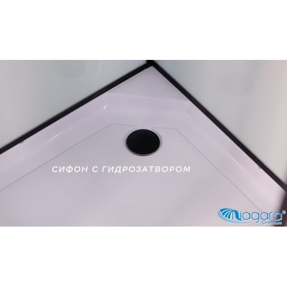 Гидробокс Niagara Premium NG-6901-01GD BLACK 90x90 см, черный/тонированное (безсиликоновая сборка) - фото 5