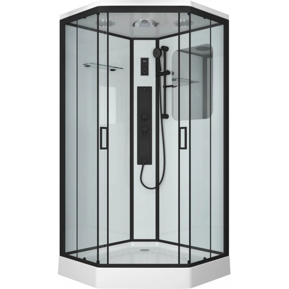 Гидробокс Niagara Premium NG-6901-01GD BLACK 90x90 см, черный/тонированное (безсиликоновая сборка) - фото 2