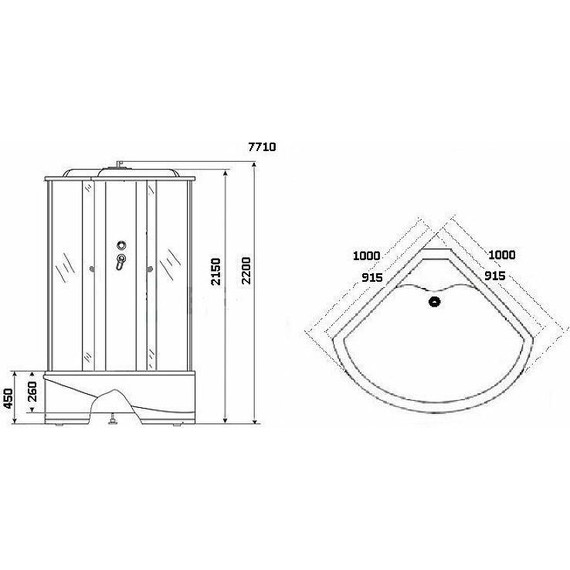 Гидробокс Niagara Luxe NG-7710G 100x100 см, золото/прозрачное - фото 5