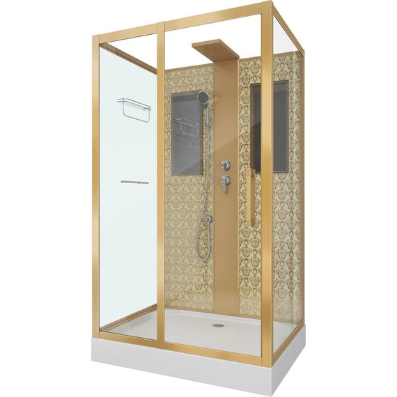 Душевая кабина Niagara Luxe NG-7711GBK 120x90 см, золото/прозрачное - фото 3