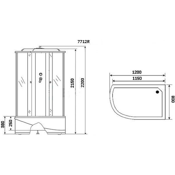 Гидробокс Niagara Luxe NG-7712GR 120x80 см, золото/прозрачное - фото 3