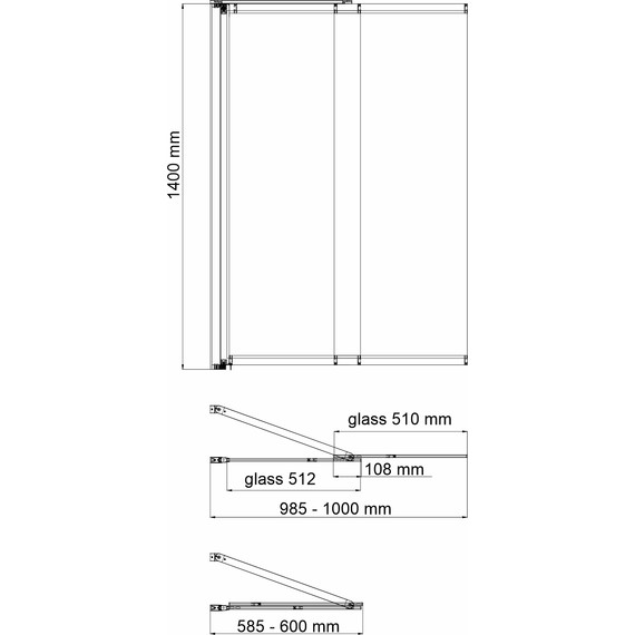 Шторка для ванны WasserKraft Main 100 см 41S02-100 Fixed, хром/прозрачное - фото 2