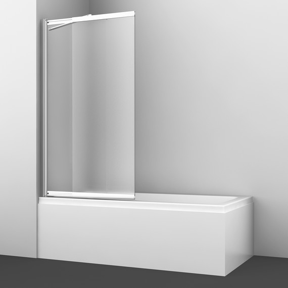 Шторка для ванны WasserKraft Main 100 см 41S02-100L Matt glass Fixed, хром/матовое - фото 