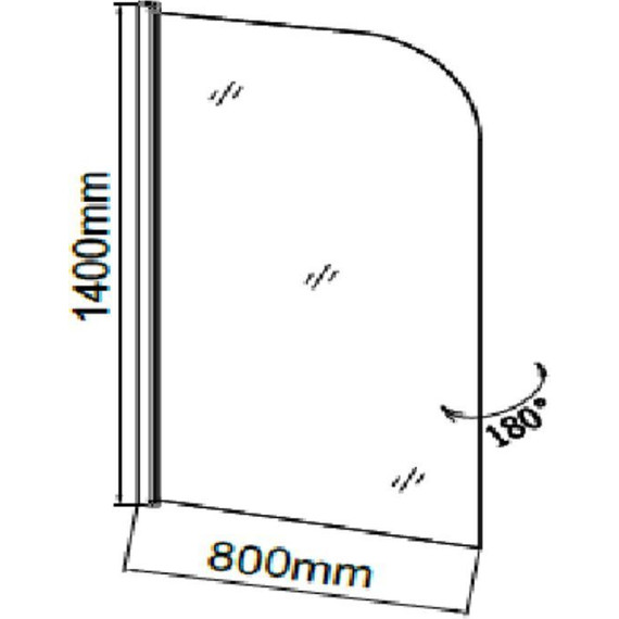 Шторка для ванны Grossman 800х1400 мм GR-100, хром/прозрачное - фото 3