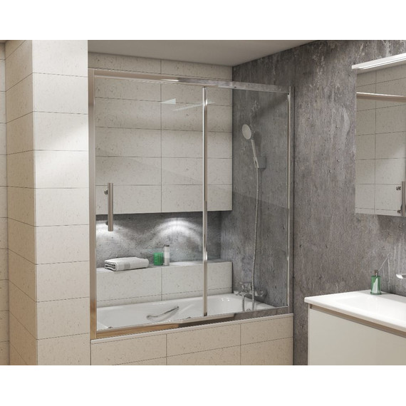 Шторка для ванны Grossman 1500х1400 мм GR-150/2, хром/прозрачное - фото 2