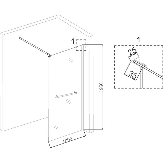Душевая перегородка Niagara Nova 100 см NG-641-10GOLD с кронштейном, золото/прозрачное - фото 5