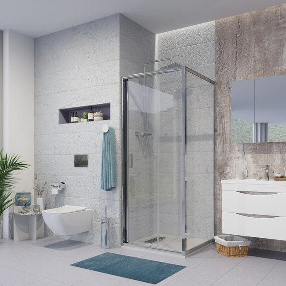 Душевое ограждение Niagara Nova 80x70 см NG-62-8A-NG-A70, хром/прозрачное - фото 