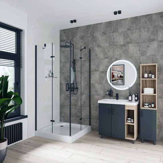 Душевое ограждение Niagara Nova 100x100 см NG-6814-08 BLACK, черный/прозрачное - фото 