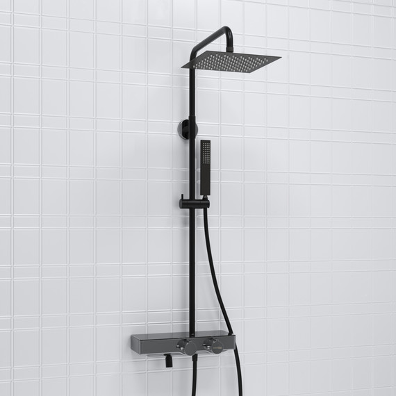 Душевая стойка с термостатом WasserKraft A114.255.218.CB Thermo, черный - фото 2