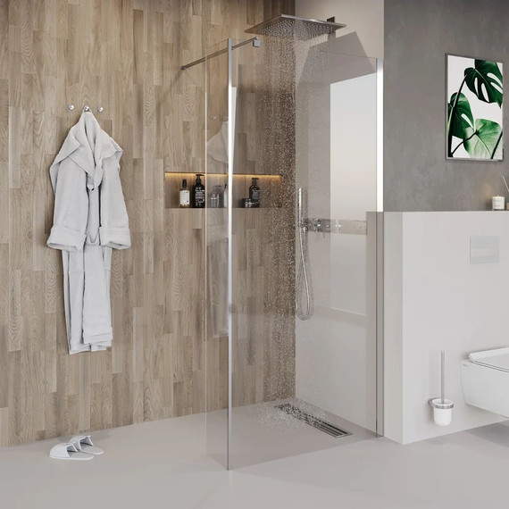 Душевая перегородка Niagara Nova 120 см NG-664-12 с кронштейном, хром/прозрачное - фото 