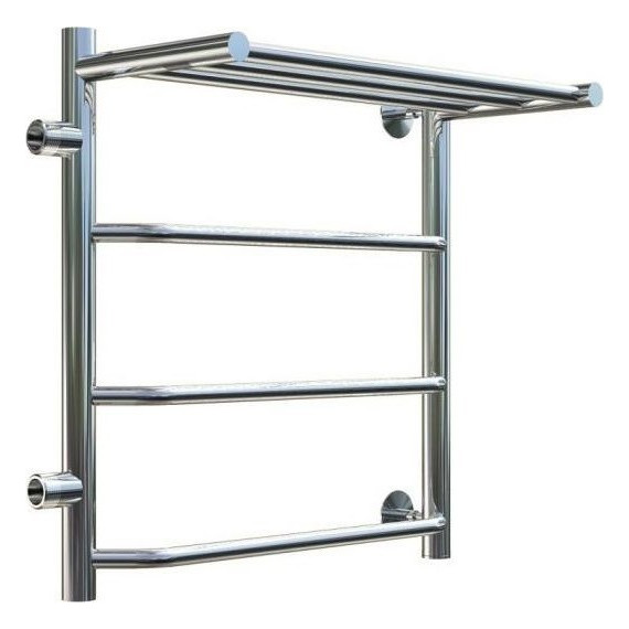 Полотенцесушитель водяной Тругор Браво ПМ1 с полкой и боковым подводом П4 400х600 мм L 00-00019252 - фото 