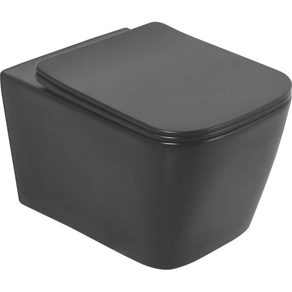 Инсталляция Grohe Solido 38811KF0 с подвесным безободковым унитазом BelBagno Ardente-C BB3202CHR-MB, черный матовый - фото 2