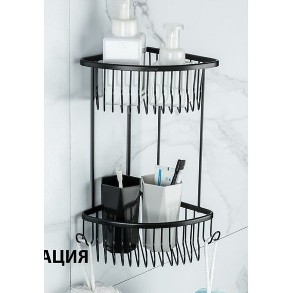 Полка угловая Gappo G331-2, цвет чёрный - фото 2