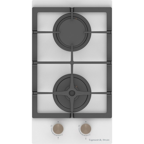 Газовая варочная поверхность Zigmund & Shtain M 26.3 W Domino (белое стекло) - фото 