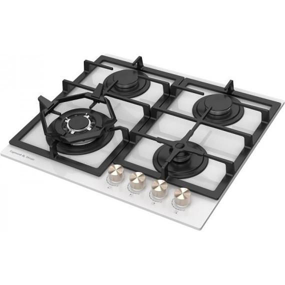 Газовая варочная поверхность Zigmund & Shtain M 26.6 W (белое стекло) - фото 2