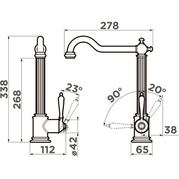 Смеситель для кухни Omoikiri Toshima AB 4994324, античная латунь - фото 4