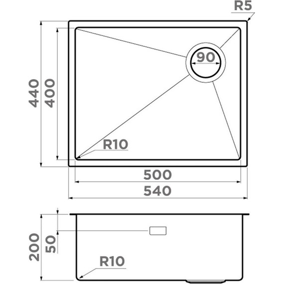Мойка кухонная Omoikiri Taki 54-U/IF SIDE SF LG 1,2 мм 4997092, светлое золото, Цвет производителя: светлое золото - фото 4