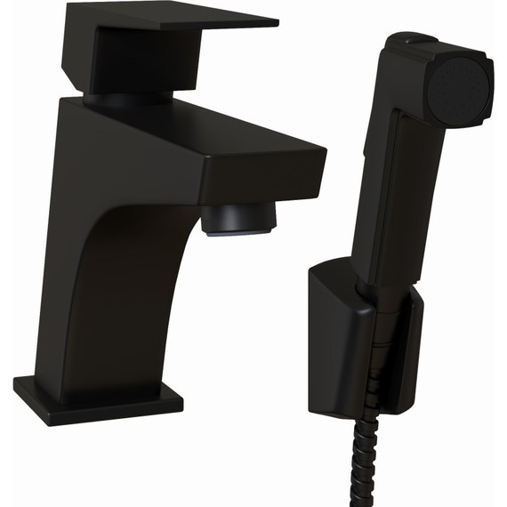Смеситель для раковины с гигиеническим душем Paini Torre 98YO205/574, черный - фото 