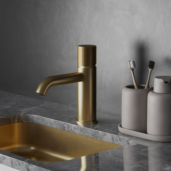 Смеситель для раковины Paini Cox Grip 7GPJ205O, золото матовое - фото 2