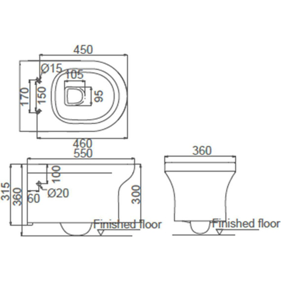 Унитаз подвесной Creo Ceramique Archi с крышкой микролифт - фото 3