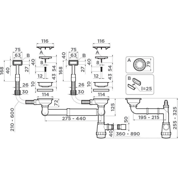 Арматура для кухонной мойки Omoikiri WK-2C GB 4956759, графит - фото 2