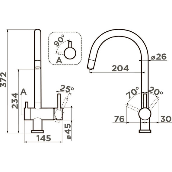 Смеситель для кухни Omoikiri Yamada PL-P 4974337, платина - фото 2